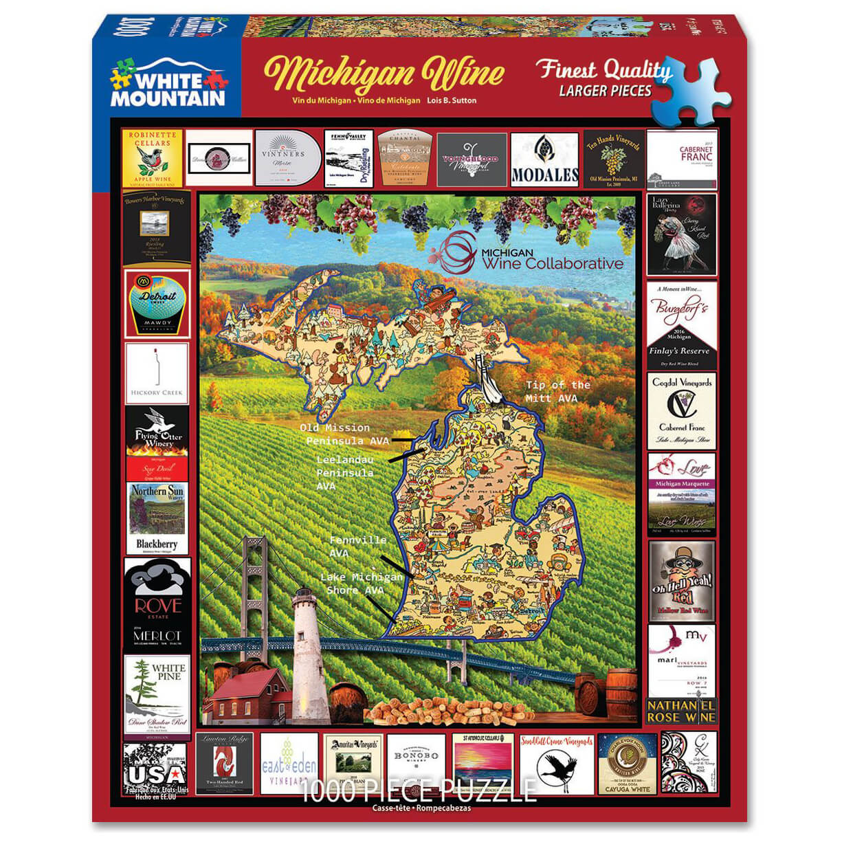 White Mountain Puzzles Michigan Wine 1000 Piece Jigsaw Puzzle