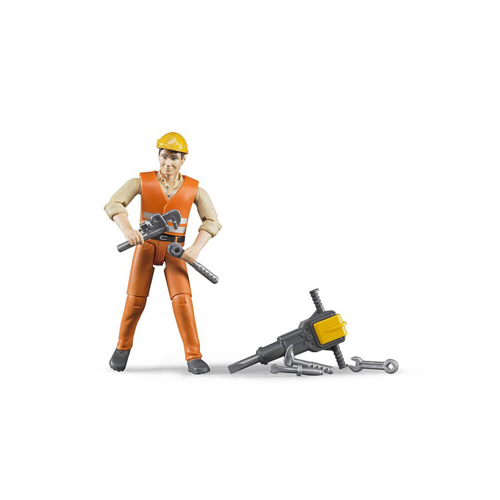 Bruder bworld Construction Worker with Accessories Set