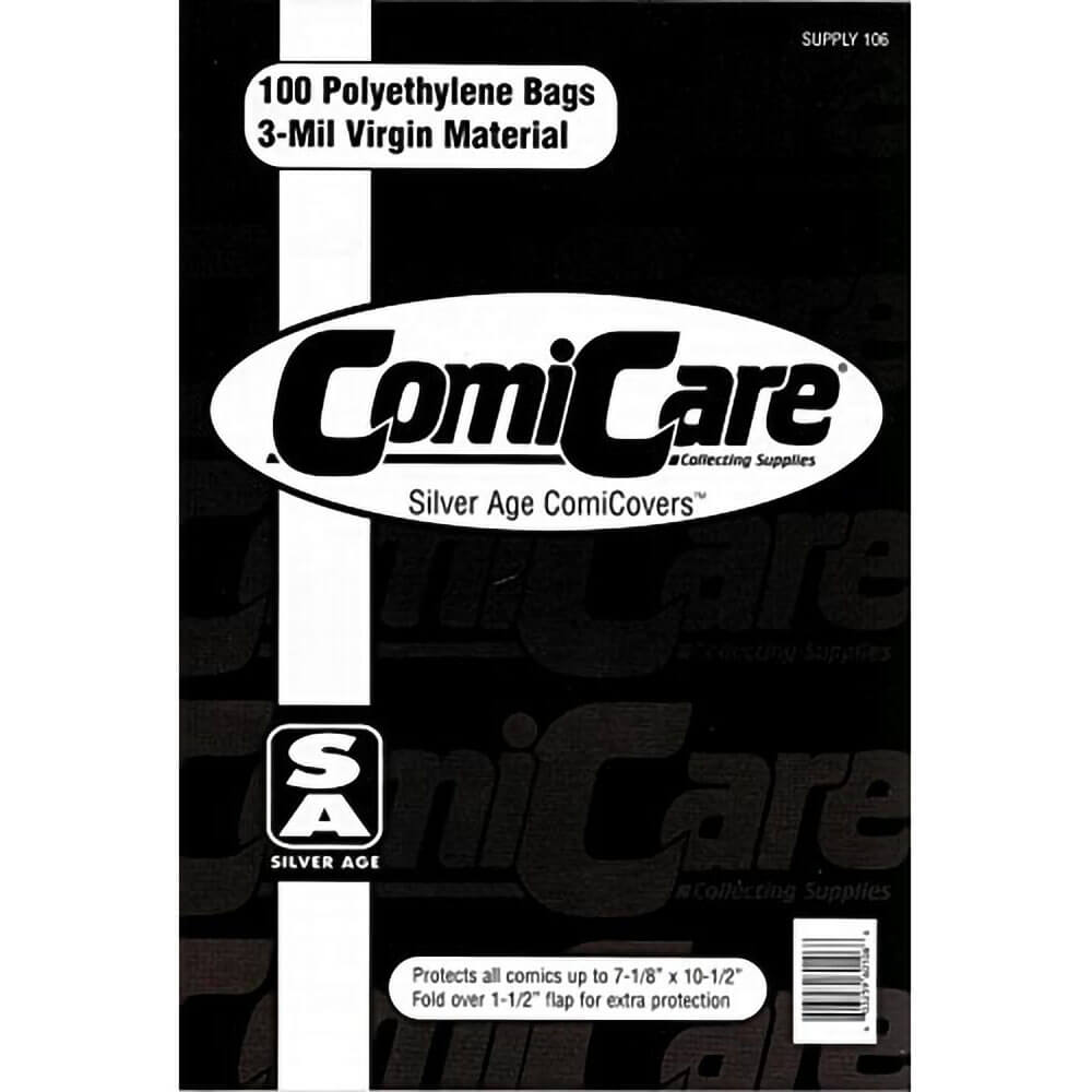 ComiCare Silver Age Comic Book Polyethylene Bags 100-Pack