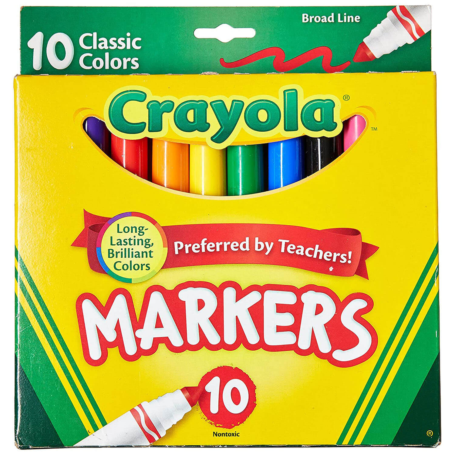 Crayola 10 ct. Classic, Broad Line, ColorMax Markers