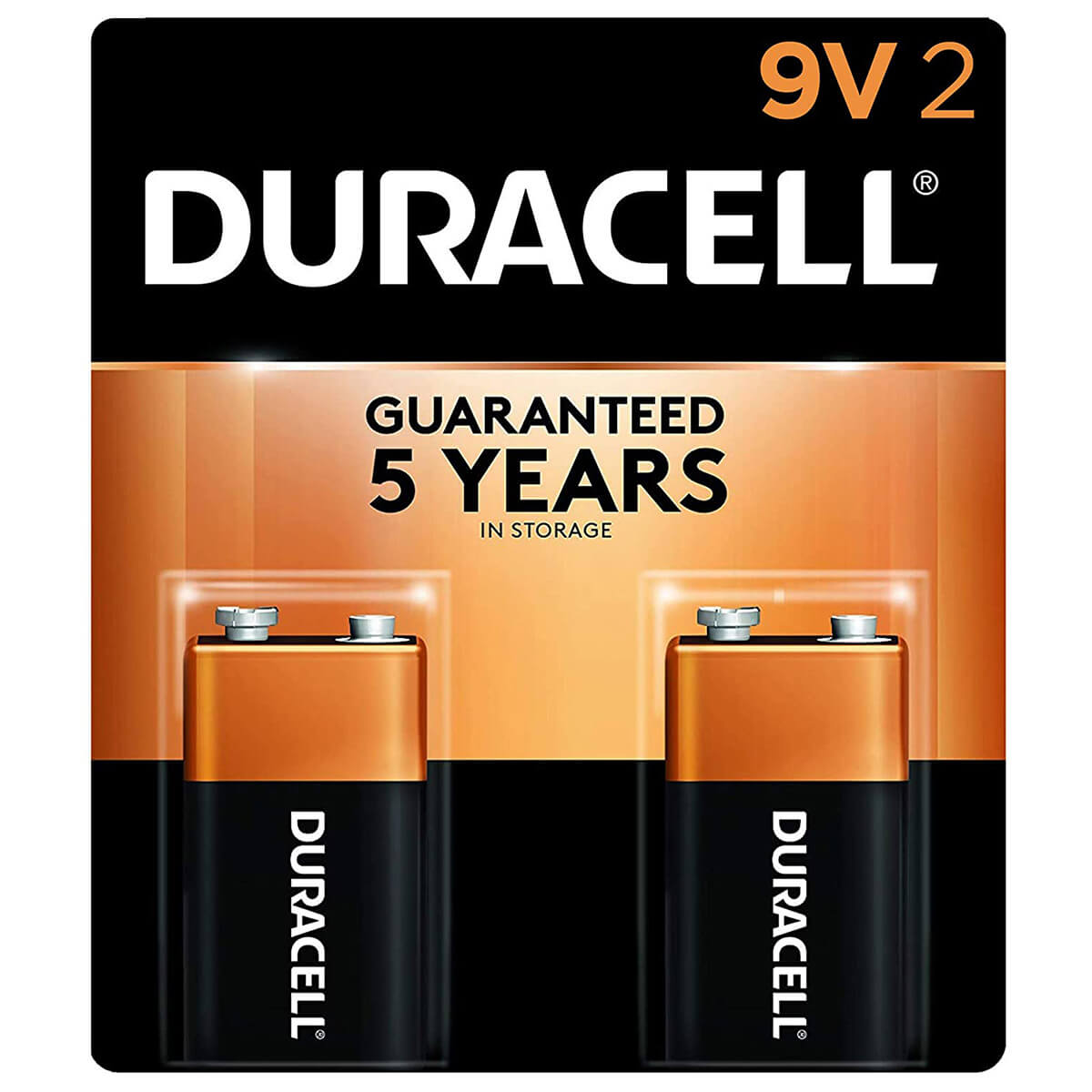 Duracell Coppertop 9V Alkaline Batteries 2-Pack