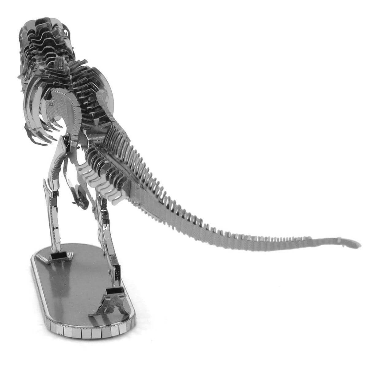 Back view of the Metal Earth Tyrannosaurus Rex Skeleton Metal Model Kit - 2 Sheets.