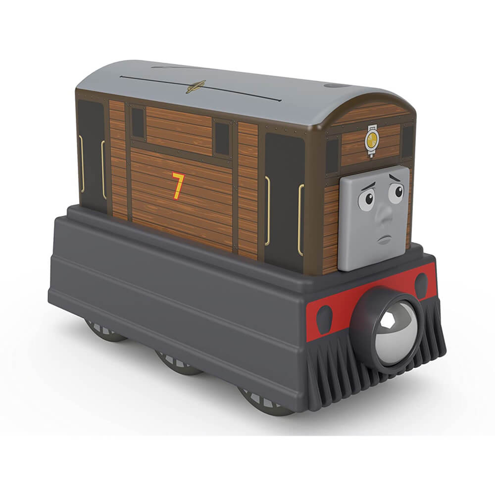 Fisher-Price Thomas Wooden Railway – Toby’s Royal Cargo Car With Magnetic Connector, Real Wood Construction