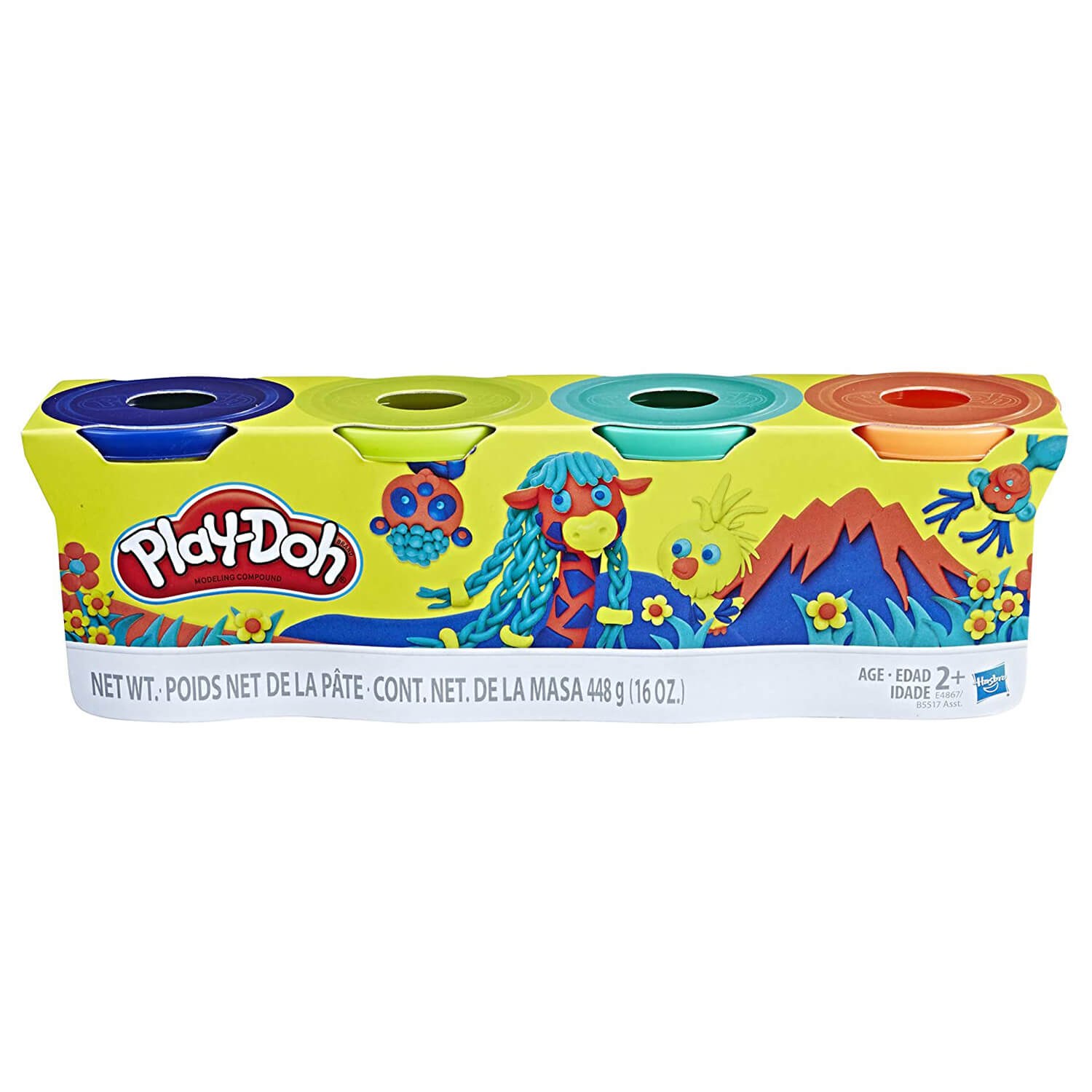 Front view of the Play-Doh 4-Pack Wild Colors package.