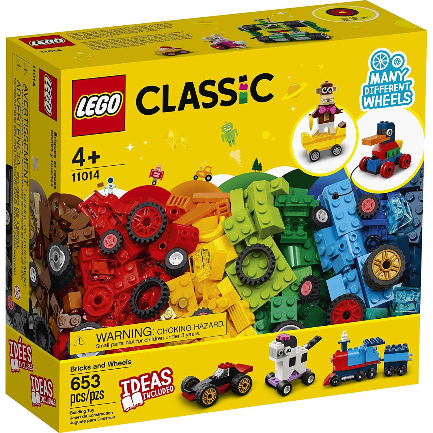 LEGO Classic Bricks and Wheels 653 Piece Building Set (11014)