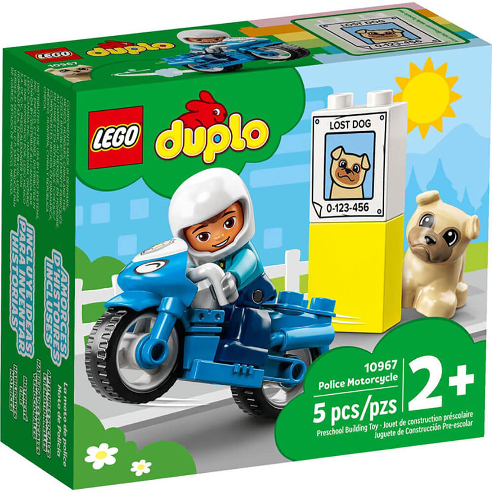 LEGO DUPLO Town Police Motorcycle 5 Piece Building Set (10967)