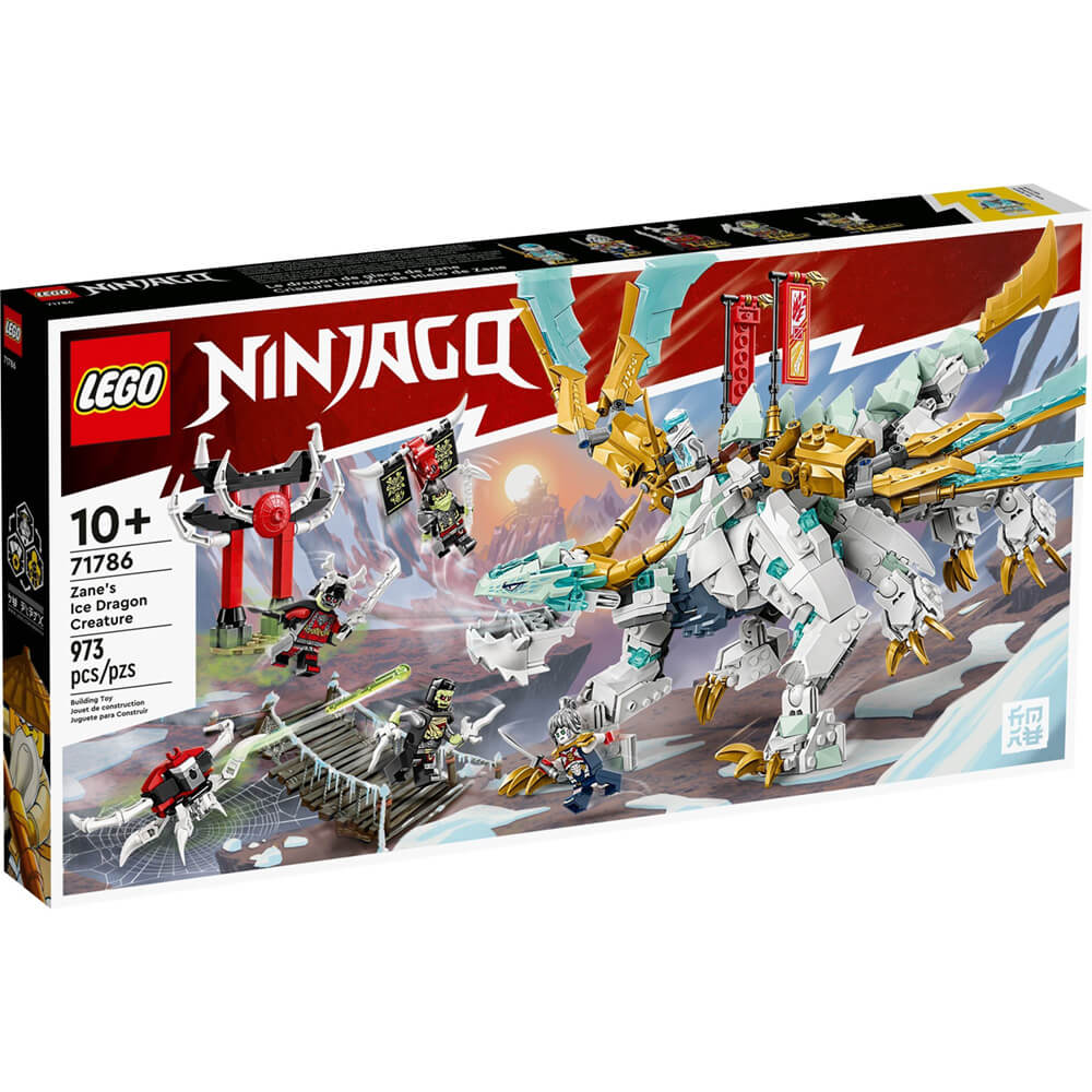 Shaded Fahrenheit Flad LEGO® Ninjago® Zane's Ice Dragon Creature 973 Piece Building Kit (71786)