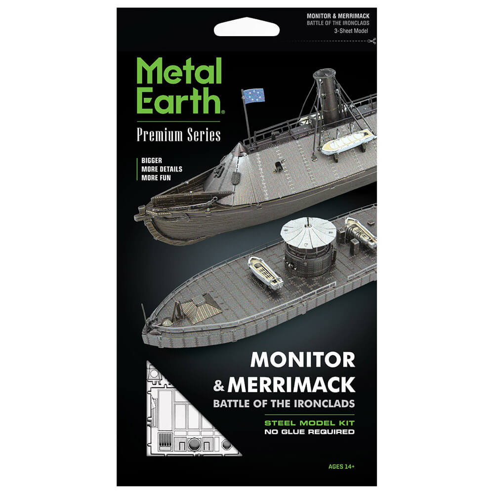 Metal Earth Iconx Monitor & Merrimack 3 Sheet Metal Model Kit