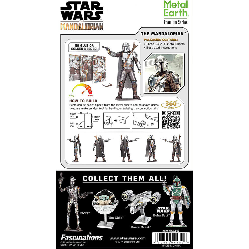 Metal Earth Iconx Star Wars The Mandalorian 3 Sheet Metal Model Kit