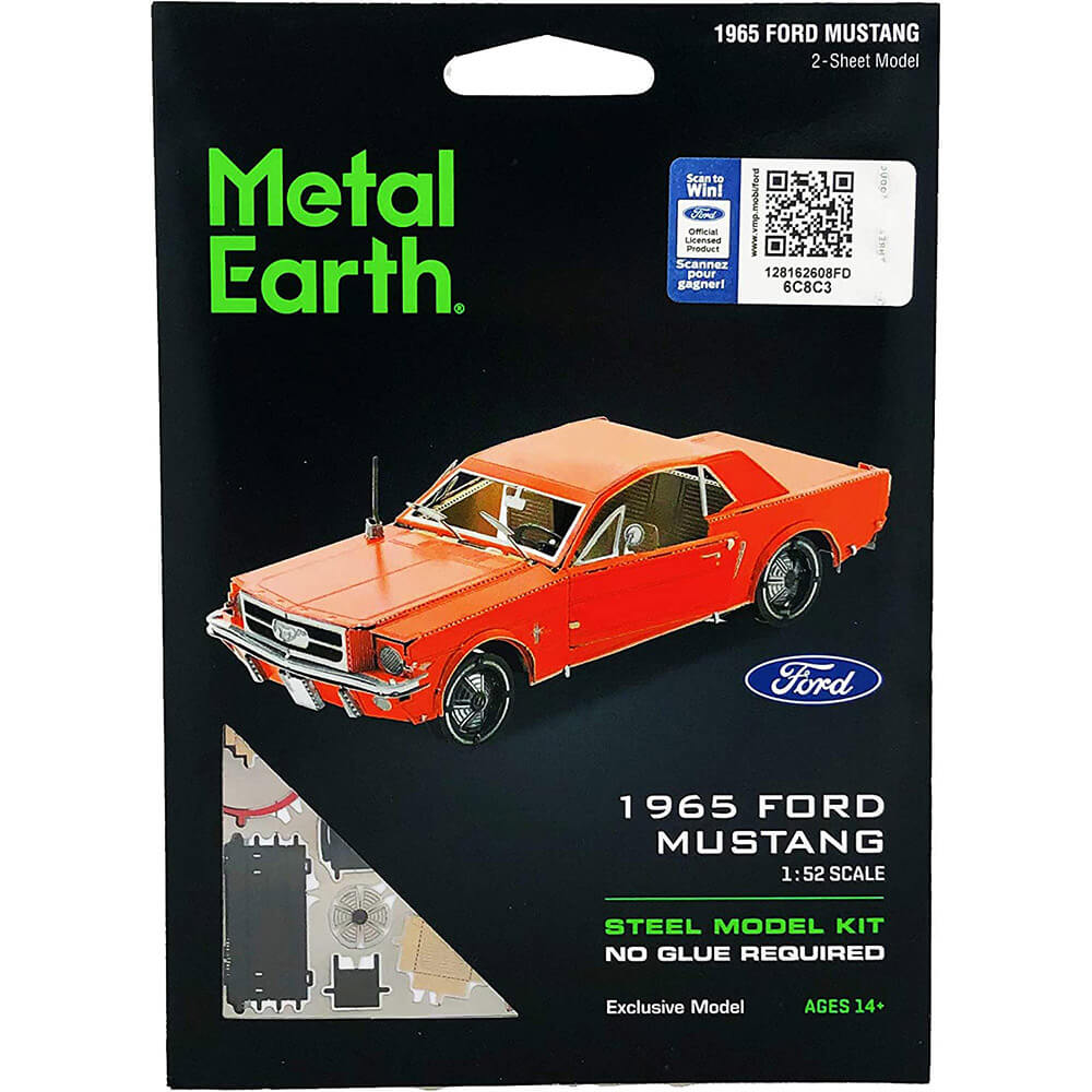 Metal Earth Red Ford 1965 Mustang Coupe 2 Sheet Metal Model Kit