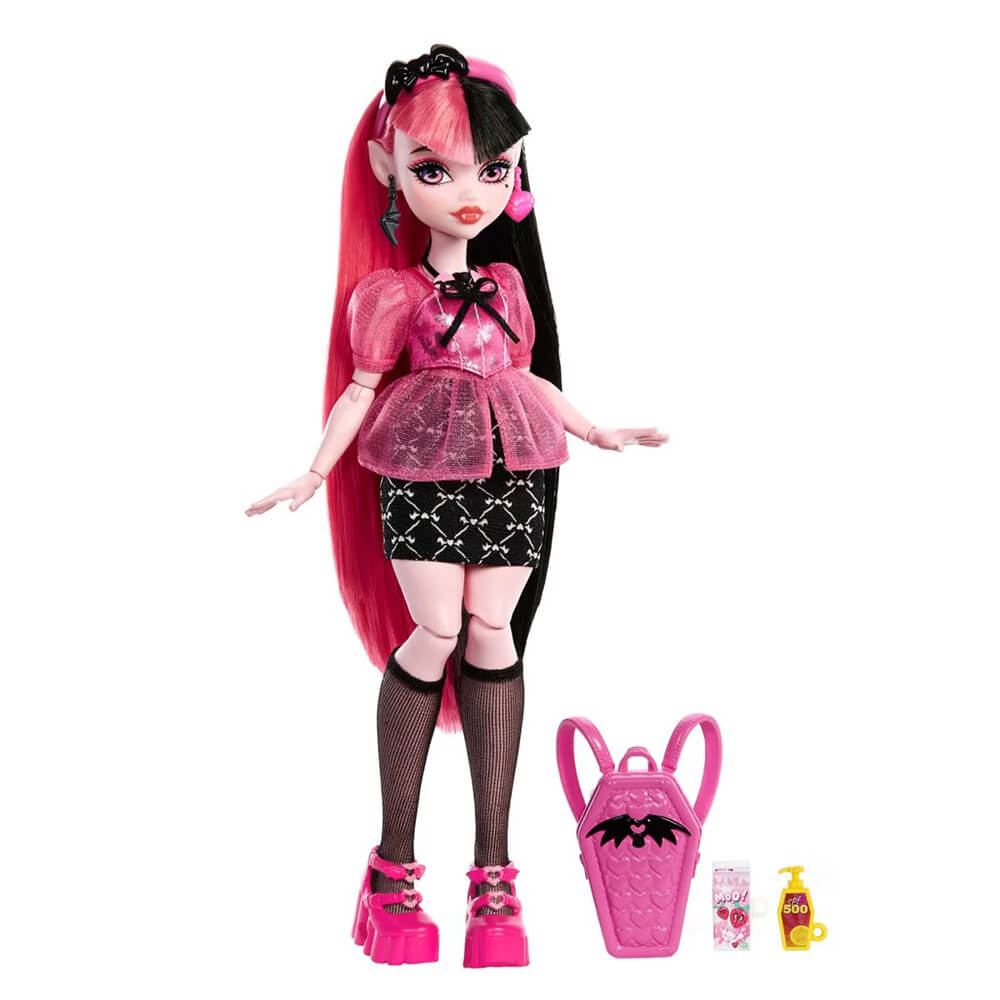 Monster High Draculaura Doll with Pet Bat-Cat Count Fabulous and  Accessories