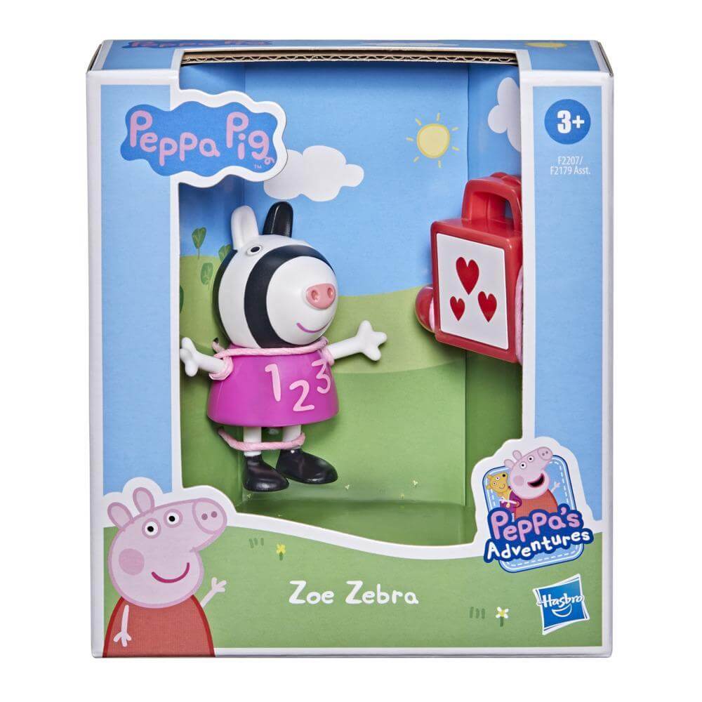 Peppa Pig's Fun Friends Adventures, Zoe Zebra Figure with Lunchbox
