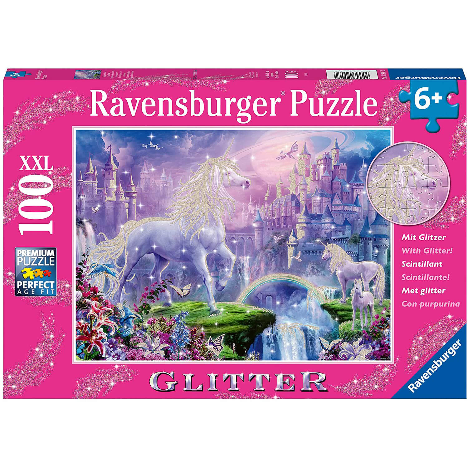 Ravensburger Glitter Unicorn 100 Piece Glitter Puzzle