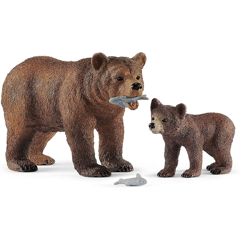 Schleich Wild Life Grizzly Bear Mother with Cub Playset