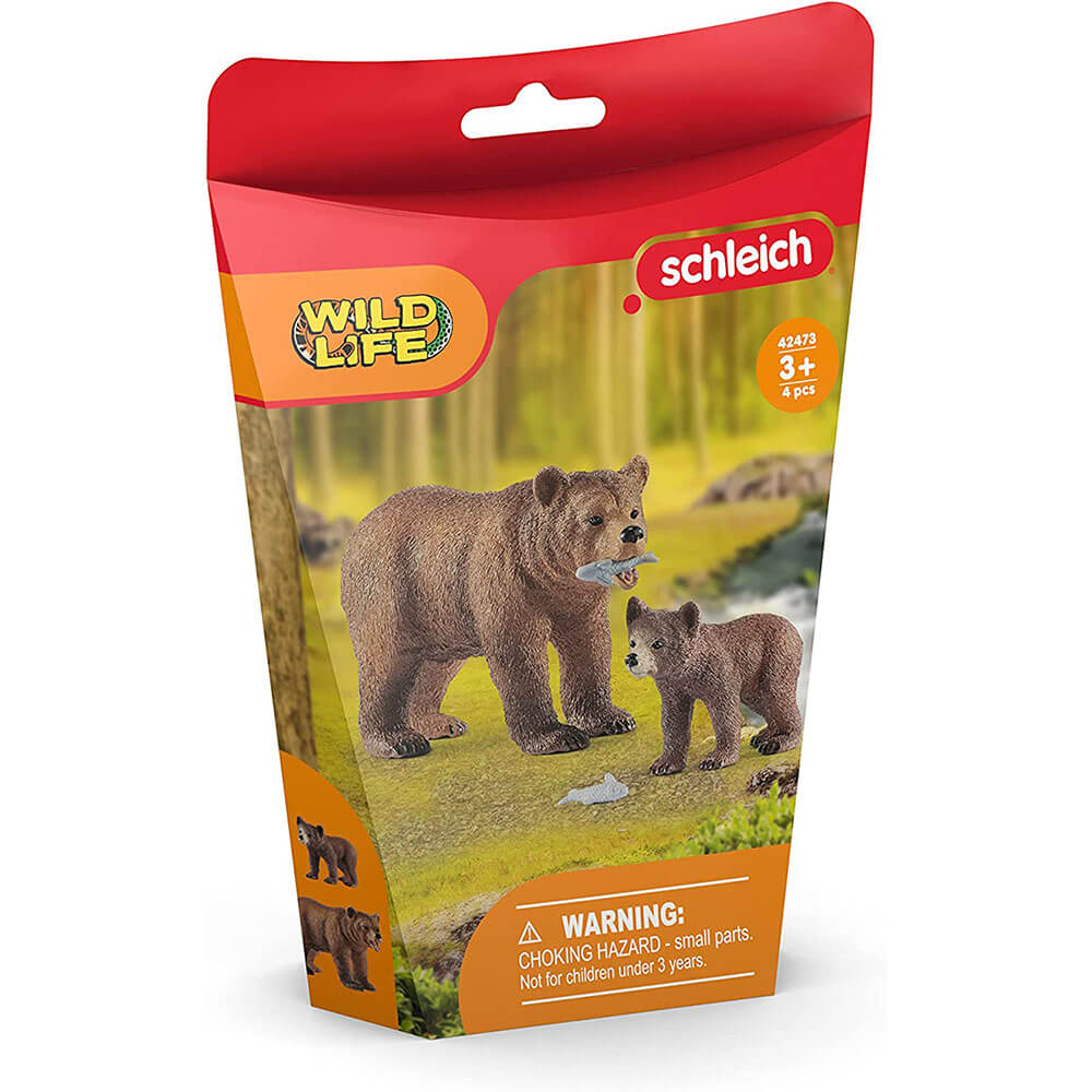Schleich Wild Life Grizzly Bear Mother with Cub Playset