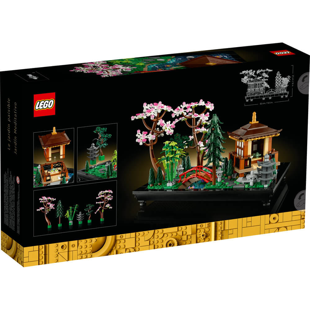 LEGO® Icons Tranquil Garden 10315 Building Kit for Adults (1,363 Pieces) back of the box