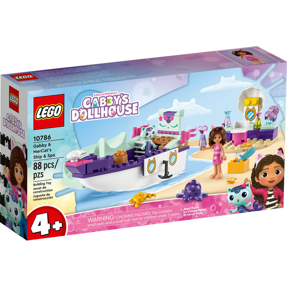 LEGO® Gabby & MerCat’s Ship & Spa 10786 Building Toy Set (88 Pieces) front of the box