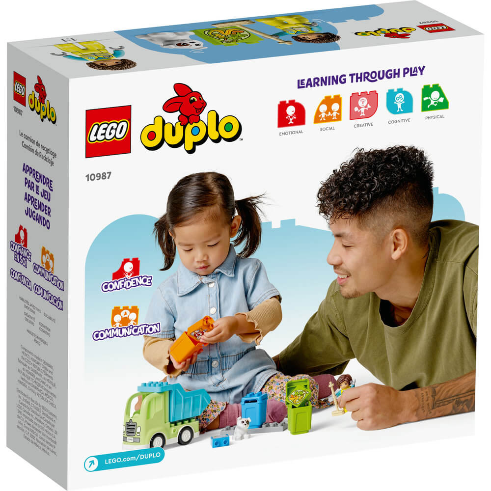 LEGO® DUPLO® Town Recycling Truck 10987 Building Toy Set (15 Pieces) back of the box