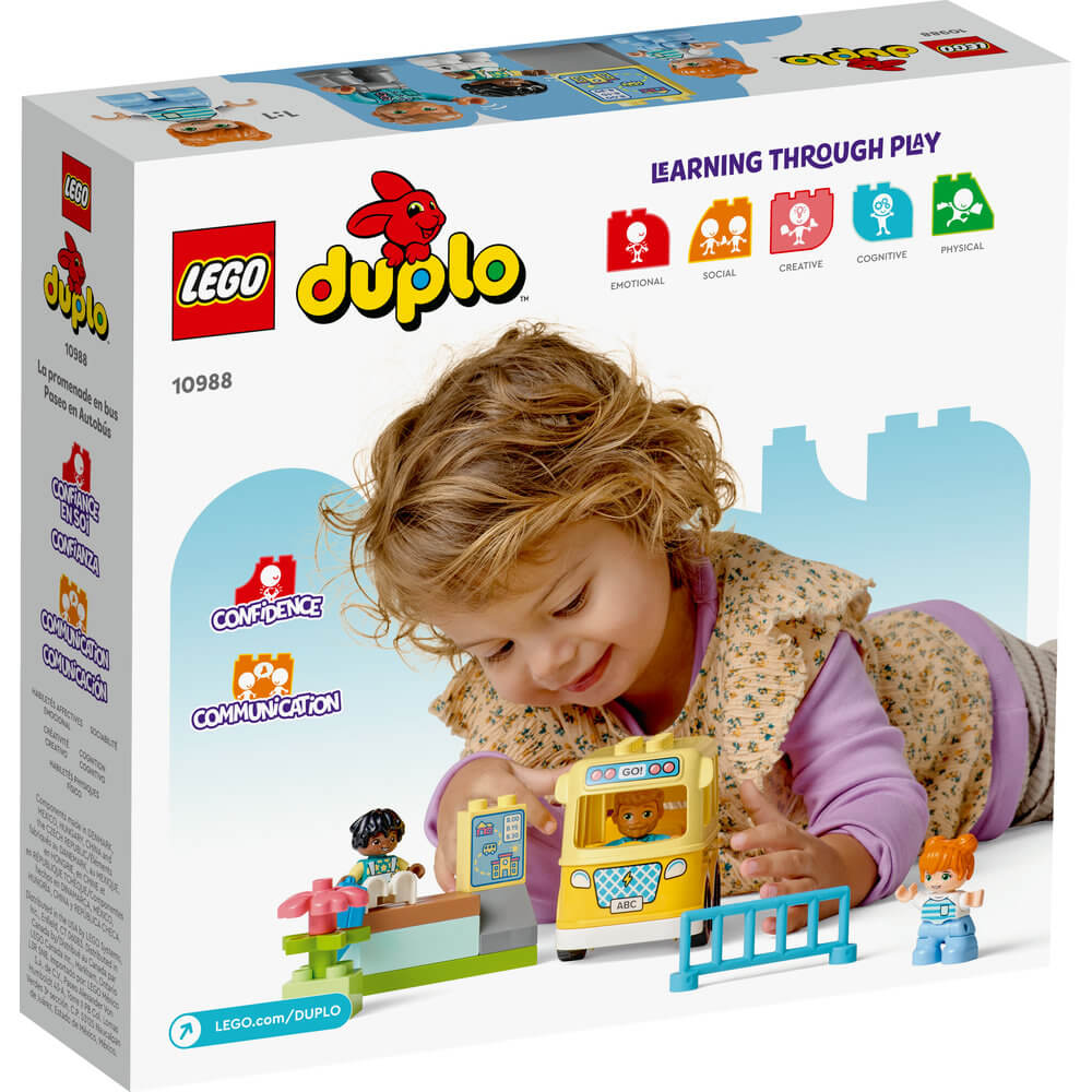 LEGO® DUPLO® Town The Bus Ride 10988 Building Toy Set (16 Pieces) back of the box