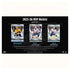 Black background promotional sheet shows 2025-26 Upper Deck MVP Hockey base set cards with Joakim Kemell rookie, Alex Ovechkin silver script, and Auston Matthews super script variations.