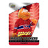 2025-26 Upper Deck MVP hockey card features Youppi!, Montreal Canadiens mascot in red jersey, against a glowing red rink background, labeled mascot stickers in bold lettering.