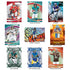 NFL trading cards collage showing multicolor glossy cardstock with foil textures, rectangular card formats, player action photos, and themed Absolute Football inserts, arranged on a white background to highlight collectible variety.