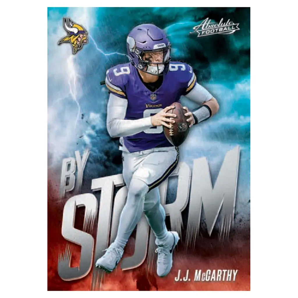 NFL Draft Diamonds trading card featuring green and silver crystal-style framing, showing a football quarterback in a dark green uniform running with a brown leather ball, glossy finish emphasizing draft prestige and professional field setting.