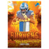 NFL Draft Diamonds football trading card with blue and silver geometric framing, showing a running back in a blue and yellow uniform carrying a football, glossy texture highlighting motion, athleticism, and draft-themed design.