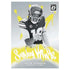 Panini Optic football card Justin Jefferson grayscale and yellow printed cardstock with paint splash effect, Minnesota Vikings wide receiver featured in stylized Sunday Kings insert design