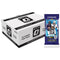 Panini Donruss Optic football trading cards box white cardboard packaging with clean matte finish and bold black logo, 12 card value pack display alongside sealed foil pack on plain white studio background