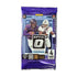 Panini Donruss Optic football trading cards pack purple glossy foil wrapper with smooth sealed edges and bold logo, 4 card retail pack featuring NFL players imagery, displayed upright on clean white studio background