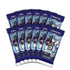Panini Donruss Optic football cards packs in blue foil wrappers, glossy smooth texture, rectangular sealed packs fanned out, retail trading card product display on clean white background.