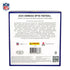Panini Donruss Optic NFL trading cards box back in white and blue printed cardboard with rectangular layout, detailing 2025 set checklist, features, and product info for collectors on clean backdrop