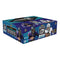 Panini Donruss Optic NFL trading cards retail box in blue, teal, and black glossy cardboard packaging with rectangular low-profile shape, featuring football player graphics and branding, sealed collector box on a clean white background