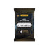 Panini Prizm soccer cards in a black foil 2025 FIFA Club World Cup trading card pack with curved gold lines, silver logo, and four-cards-per-pack label on white.