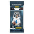 Panini Mosaic football fat pack in dark blue foil packaging with angular geometric graphics, rectangular glossy wrapper showing a quarterback holding a football, promoting a 15-card NFL trading card value pack on a clean white background.