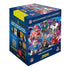 2025 NFL sticker and card collection box showing blue cardboard packaging with glossy finish, cube shape, featuring six professional football players in team uniforms, branded Panini.