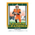 Gold-bordered 2025 Panini Score League Leaders card showing Cincinnati Bengals quarterback Joe Burrow in orange uniform preparing to throw, with bold text and stats overlay.