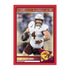 Red-bordered 2025 Panini Score Rookie football trading card featuring Cam Skattebo in a white jersey and maroon pants running with the ball against a blurred stadium backdrop.
