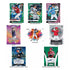 Assorted Panini Prizm baseball inserts including Groovy, Color Blast, Talisman, and Prizm autographs, featuring colorful card designs with star players.