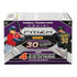 Panini Prizm 2025 baseball trading card box side view with promotional text highlighting blaster-exclusive Blue Ice and Red Pulsar Prizms, featuring MLB prospects artwork.