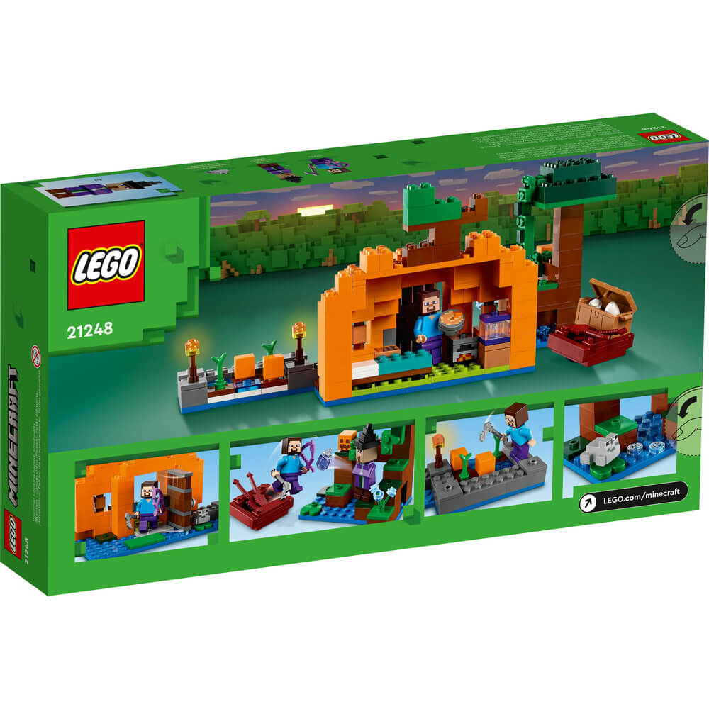 LEGO® Minecraft® The Pumpkin Farm 21248 Building Toy Set (257 Pieces) back of the box