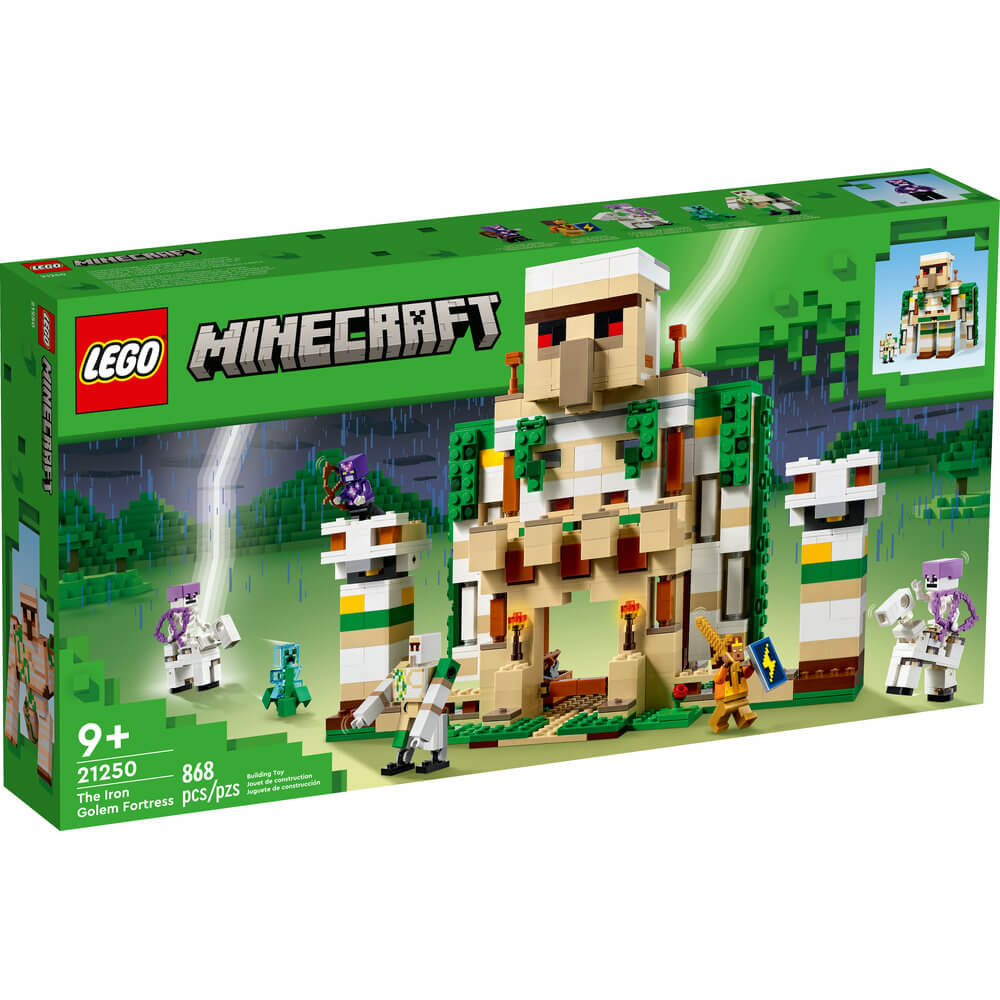 LEGO® Minecraft® The Iron Golem Fortress 21250 Building Toy Set (868 Pieces) front of the box