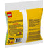 Back of LEGO Creator polybag set 30689 features product information, a LEGOLAND free child ticket offer, and safety warnings in multiple languages on a bright yellow background.