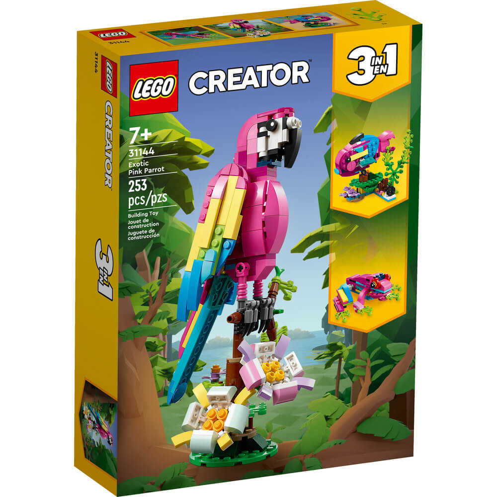 LEGO® Creator Exotic Pink Parrot 31144 Building Toy Set (253 Pieces) front of the box