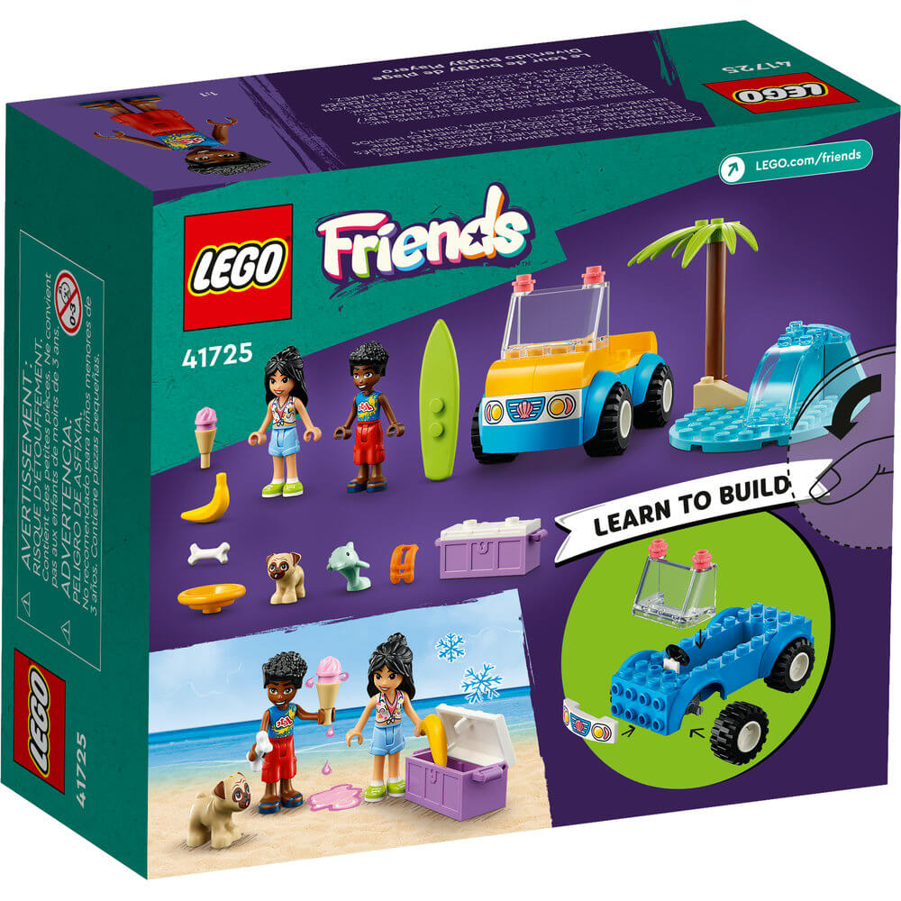 LEGO® Friends Beach Buggy Fun 41725 Building Toy Set (61 Pieces) back of the box