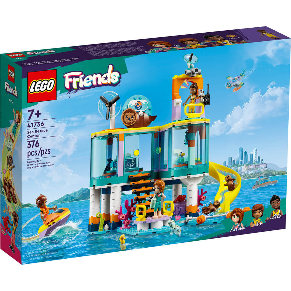 LEGO® Friends Sea Rescue Center 41736 Building Toy Set (376 Pieces) Front of the box