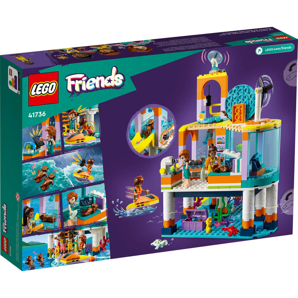 LEGO® Friends Sea Rescue Center 41736 Building Toy Set (376 Pieces) Back of the box