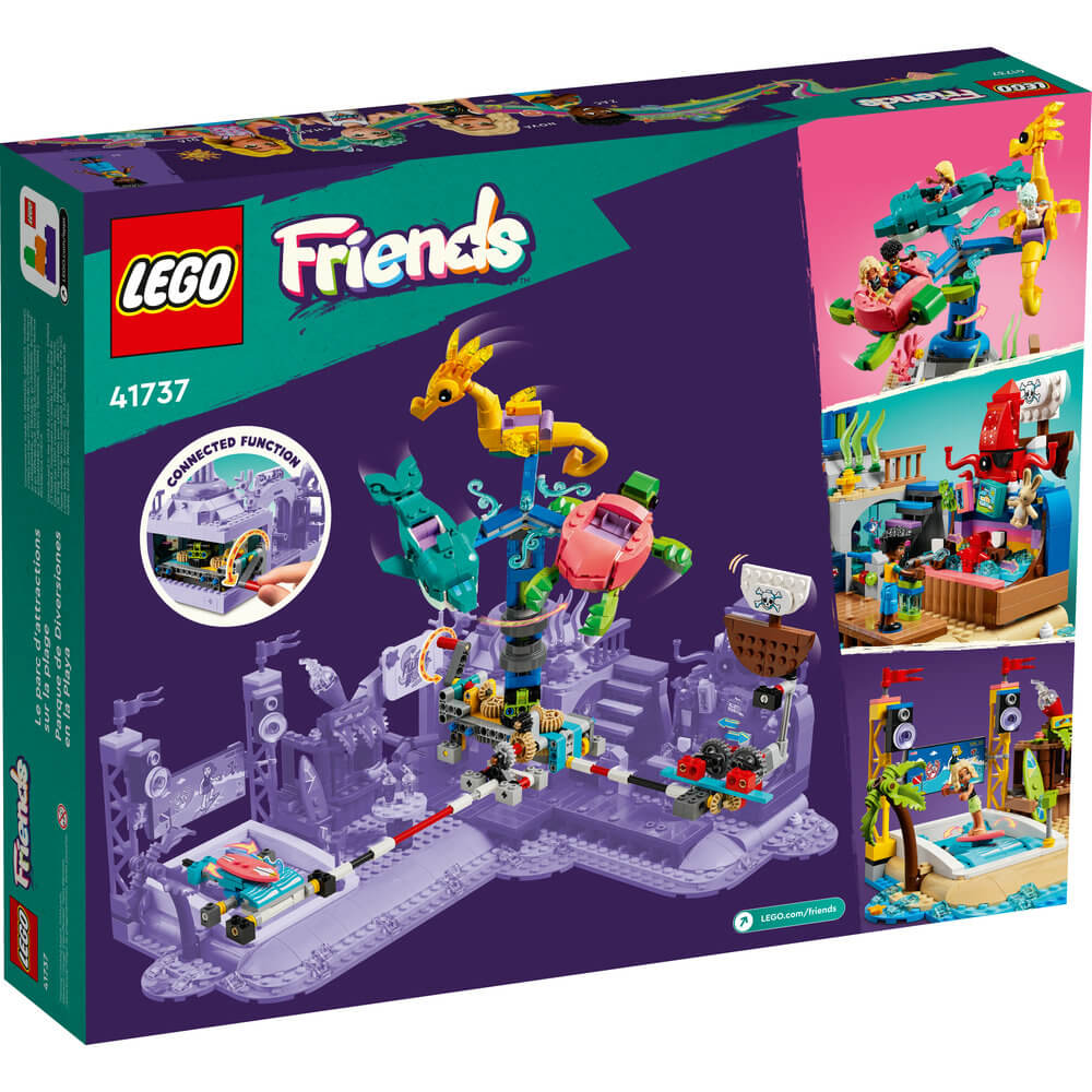 LEGO® Friends Beach Amusement Park 41737 Building Toy Set (1,348 Pieces) back of the box