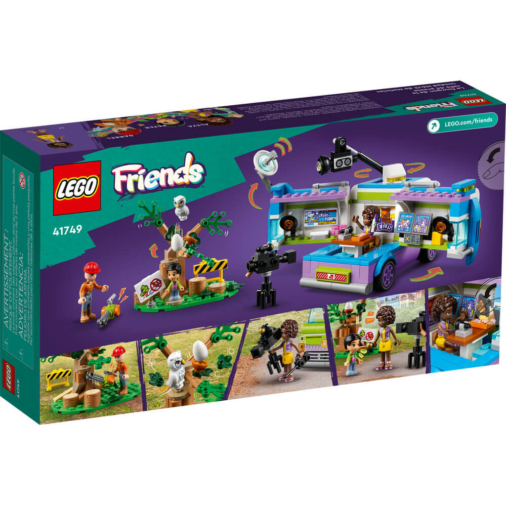 LEGO® Friends Newsroom Van 41749 Building Toy Set (446 Pieces) back of the box